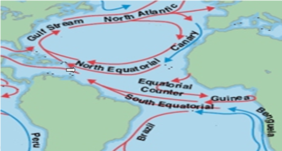 Atlantic Ocean Currents- Equatorial, Gulf stream and other Currents