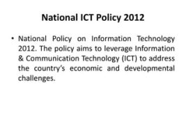 National Policy on Information Technology 2012