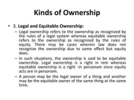 Legal and Equitable Ownership