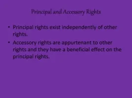 Principal and Accessory Rights