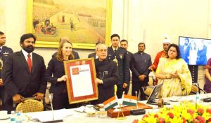 President Pranab Mukherjee awarded Garwood Award for Outstanding Global Leader