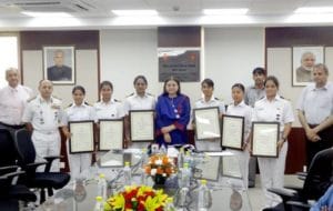 INSV Tarini team awarded Nari Shakti Puraskar 2017