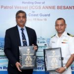 GRSE delivers Fast Patrol Vessel (FPV) ICGS Annie Besant to Indian Coast Guard