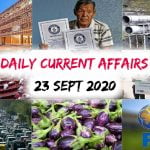 Daily Current Affairs Quiz: September 23, 2020