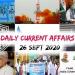 Daily Current Affairs Quiz: September 26, 2020