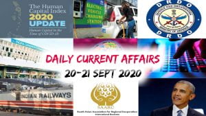 Daily Current Affairs Quiz: September 20-21, 2020