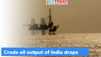 Crude oil output of India drops