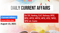 Daily Current Affairs Quiz : August 13, 2021