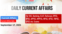 Daily Current Affairs Quiz : September 17, 2021