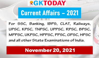 Daily Current Affairs Quiz : November 20, 2021