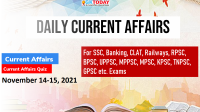 Daily Current Affairs Quiz : November 14-15, 2021