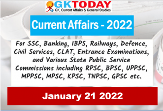 Daily Current Affairs Quiz : January 21, 2022