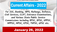 Daily Current Affairs Quiz : January 26, 2022