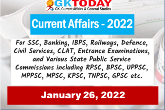 Daily Current Affairs Quiz : January 26, 2022