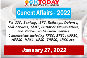 Daily Current Affairs Quiz : January 27, 2022