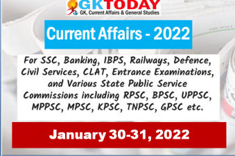Daily Current Affairs Quiz : January 30-31, 2022