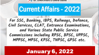 Daily Current Affairs Quiz : January 6, 2022