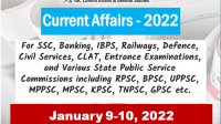 Daily Current Affairs Quiz : January 9-10, 2022