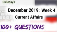 December 2019 Week 4(24-31 December) Current Affairs[English]