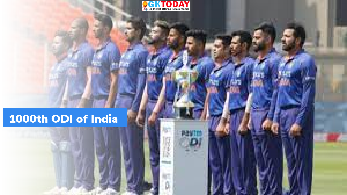 Indias 1000th ODI match