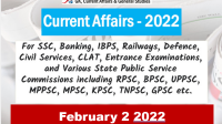 Daily Current Affairs Quiz : February 2, 2022