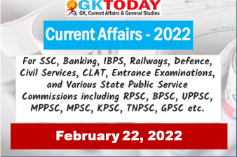 Daily Current Affairs Quiz : February 22, 2022