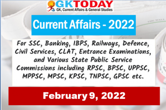 Daily Current Affairs Quiz : February 9, 2022