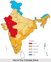 भारत में गर्म और शुष्क जलवायु