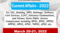 Daily Current Affairs Quiz : March 20-21, 2022
