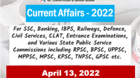 Daily Current Affairs Quiz : April 13, 2022