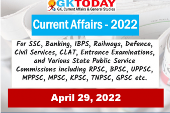 Daily Current Affairs Quiz : April 29, 2022