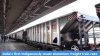 India’s first indigenously-made aluminium freight train rake