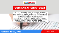 Daily Current Affairs Quiz : October 22-23, 2022