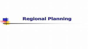Regional Development and Planning
