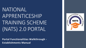 National Apprenticeship and Training Scheme (NATS) 2.0 Portal