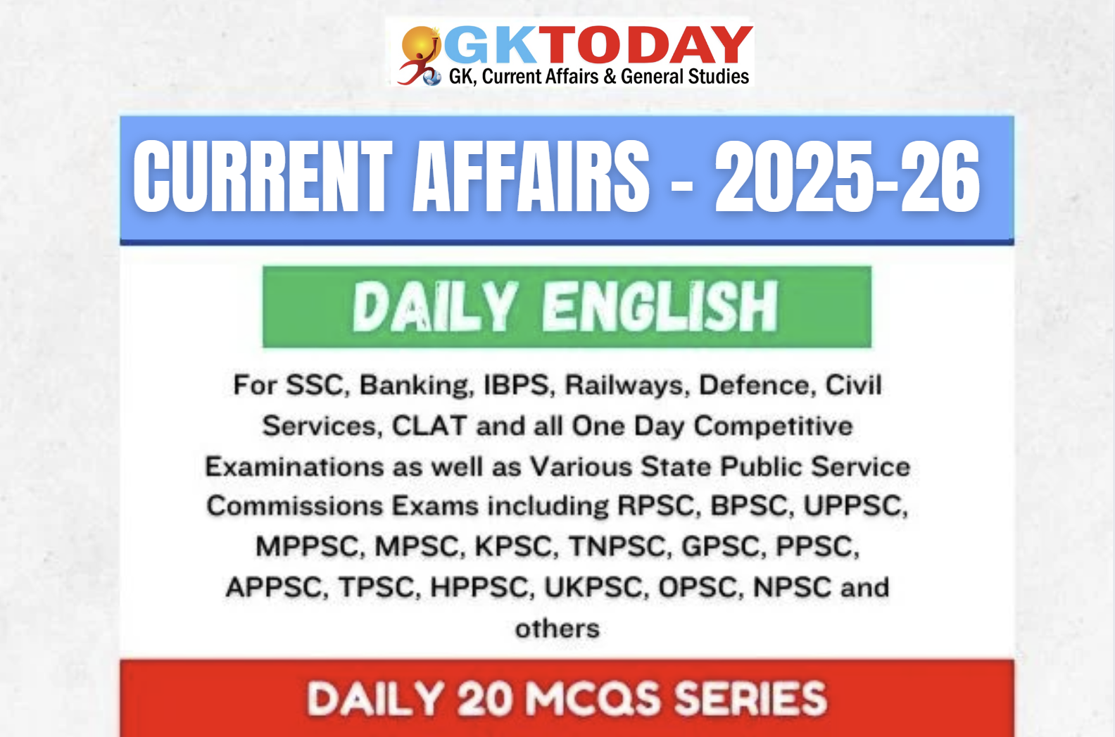 Daily 20 MCQs Series Course in GKToday App