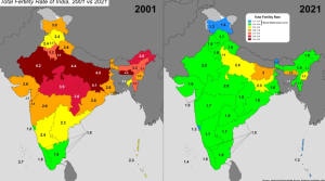 India’s Total Fertility Rate Falls Below Replacement Level
