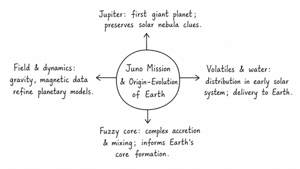 How does the Juno Mission of NASA help to understand the origin and evolution of the Earth? (UPSC 2017)