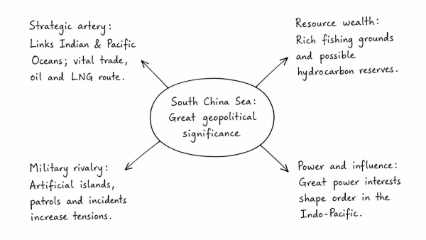 South China Sea has assumed great geopolitical significance in the present context. Comment. (UPSC 2016)
