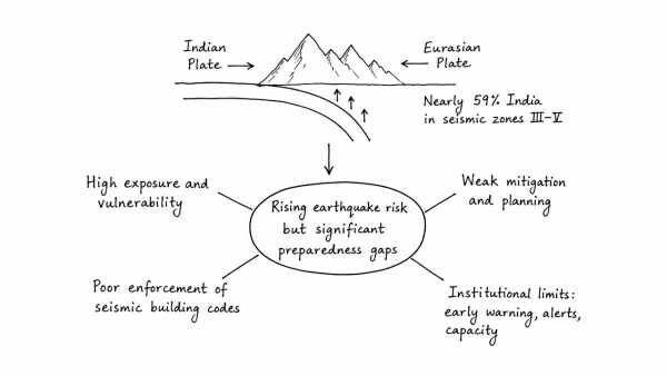 The frequency of earthquakes appears to have increased in the Indian subcontinent. However, India’s preparedness for mitigating their impact has significant gaps. Discuss various aspects. (UPSC 2015)