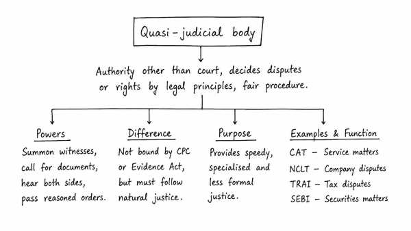 What is a quasi-judicial body? Explain with the help of concrete examples. (UPSC 2015)