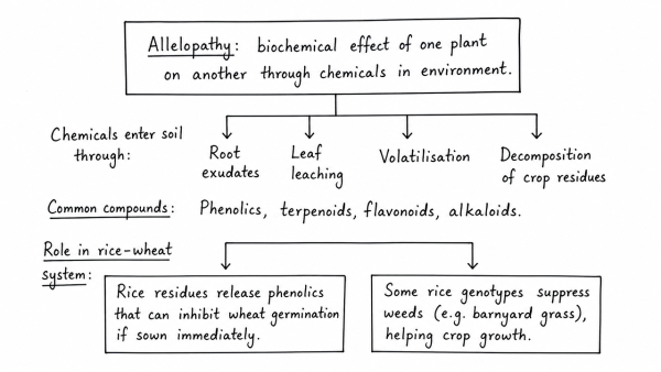 What is allelopathy? Discuss its role in major cropping systems of irrigated agriculture. (UPSC 2016)