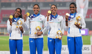 एशियन गेम्स में भारत का पहला एथलेटिक्स स्वर्ण, महिला रिले टीम ने रचा इतिहास