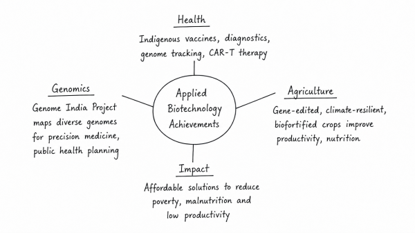 What are the research and developmental achievements in applied biotechnology? How will these achievements help to uplift the poorer sections of the society? (UPSC 2021)